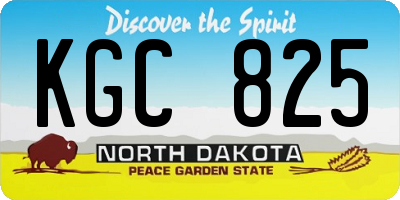 ND license plate KGC825