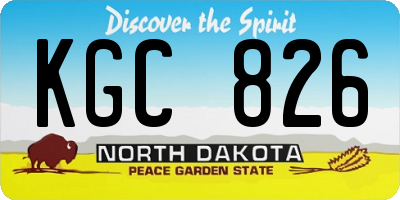 ND license plate KGC826