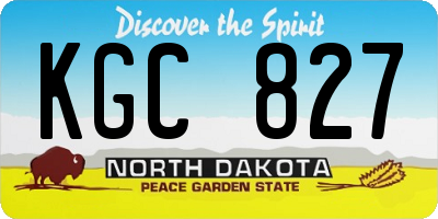 ND license plate KGC827