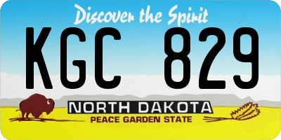 ND license plate KGC829