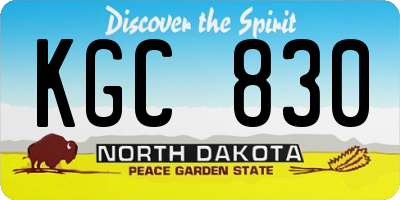 ND license plate KGC830