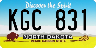 ND license plate KGC831