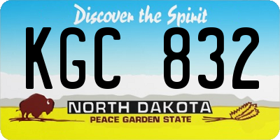 ND license plate KGC832