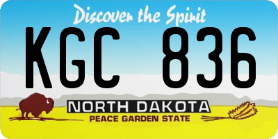 ND license plate KGC836