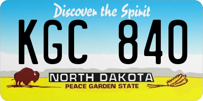 ND license plate KGC840