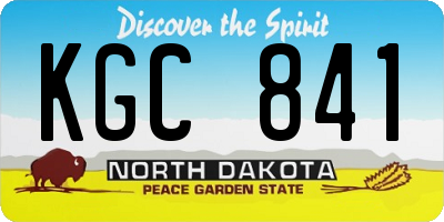 ND license plate KGC841
