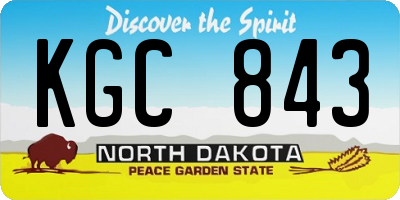 ND license plate KGC843