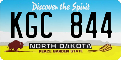 ND license plate KGC844