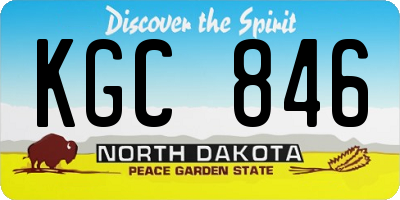 ND license plate KGC846