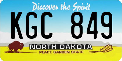 ND license plate KGC849