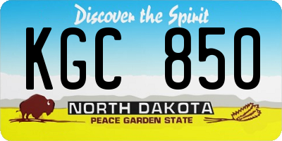 ND license plate KGC850