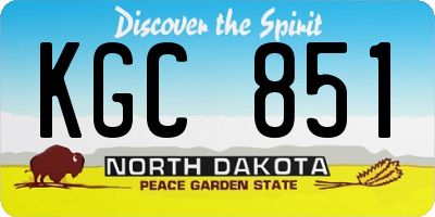 ND license plate KGC851