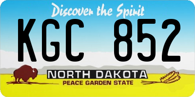 ND license plate KGC852