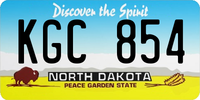 ND license plate KGC854