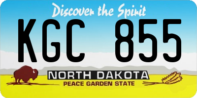 ND license plate KGC855