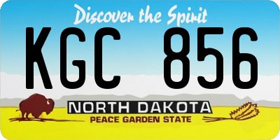 ND license plate KGC856