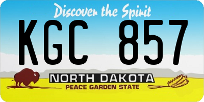 ND license plate KGC857