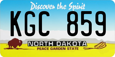 ND license plate KGC859
