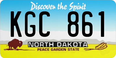 ND license plate KGC861