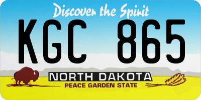 ND license plate KGC865