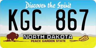 ND license plate KGC867