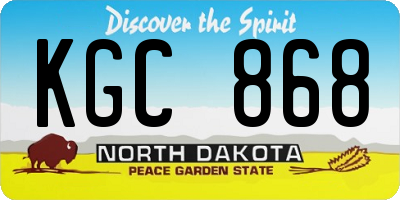 ND license plate KGC868