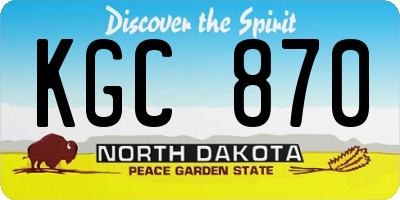 ND license plate KGC870