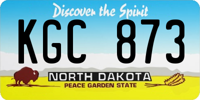 ND license plate KGC873