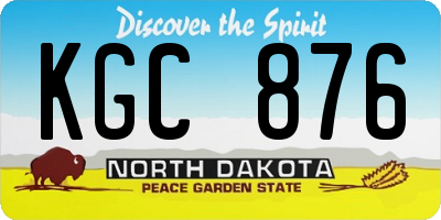 ND license plate KGC876