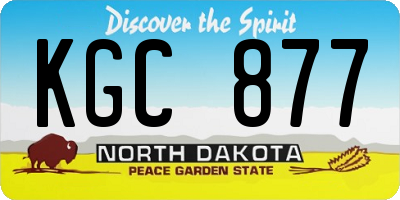 ND license plate KGC877