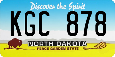 ND license plate KGC878