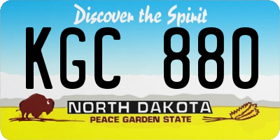 ND license plate KGC880