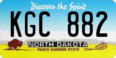 ND license plate KGC882