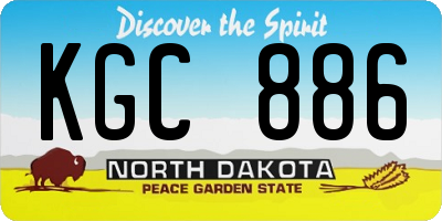 ND license plate KGC886