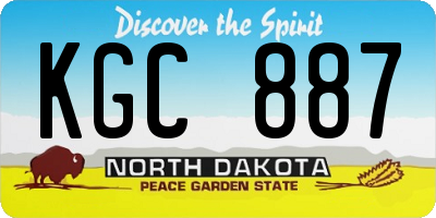 ND license plate KGC887