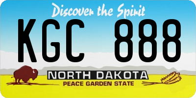 ND license plate KGC888