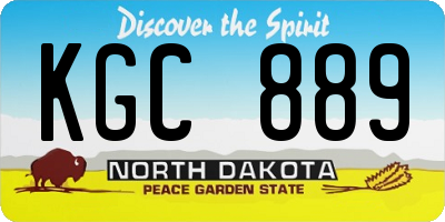ND license plate KGC889