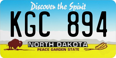 ND license plate KGC894