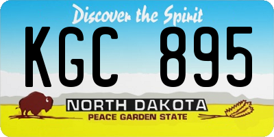 ND license plate KGC895