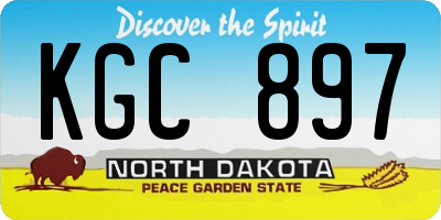 ND license plate KGC897