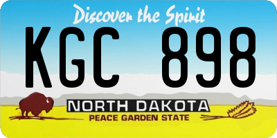 ND license plate KGC898