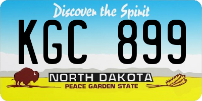ND license plate KGC899