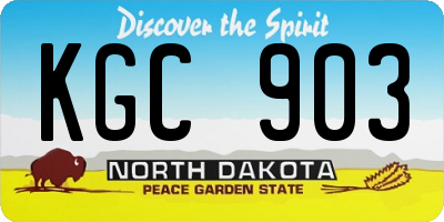 ND license plate KGC903