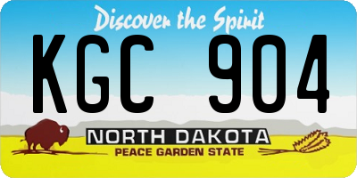 ND license plate KGC904