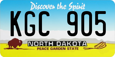 ND license plate KGC905