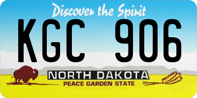 ND license plate KGC906