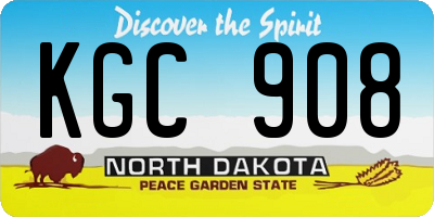 ND license plate KGC908
