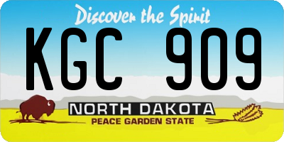 ND license plate KGC909