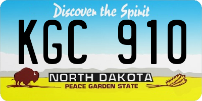 ND license plate KGC910