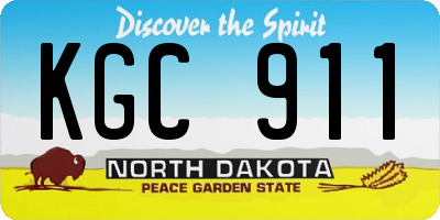 ND license plate KGC911